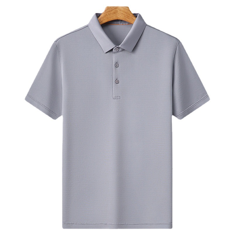 Factory Wholesale Men's Luxury Natural Material Solid Silk Polo Shirts 5 Colours