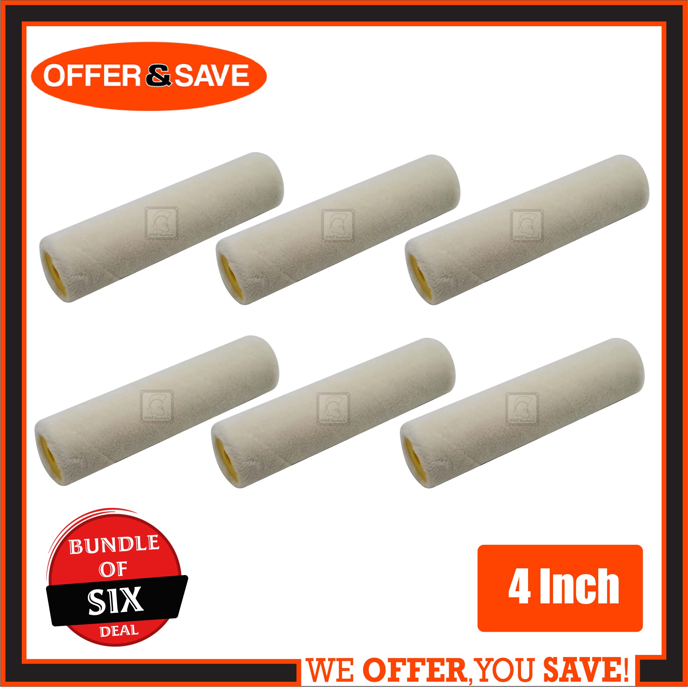 [BUNDLE OF 6] Mohair Mini Paint Roller Refill 4 Inch